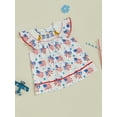 thumbnail image 3 of Okbabeha Toddler Baby Girl 4th of July Outfits Infant Ruffle USA Flag Fourth of July Dress Summer Independence Day Clothes, 3 of 7