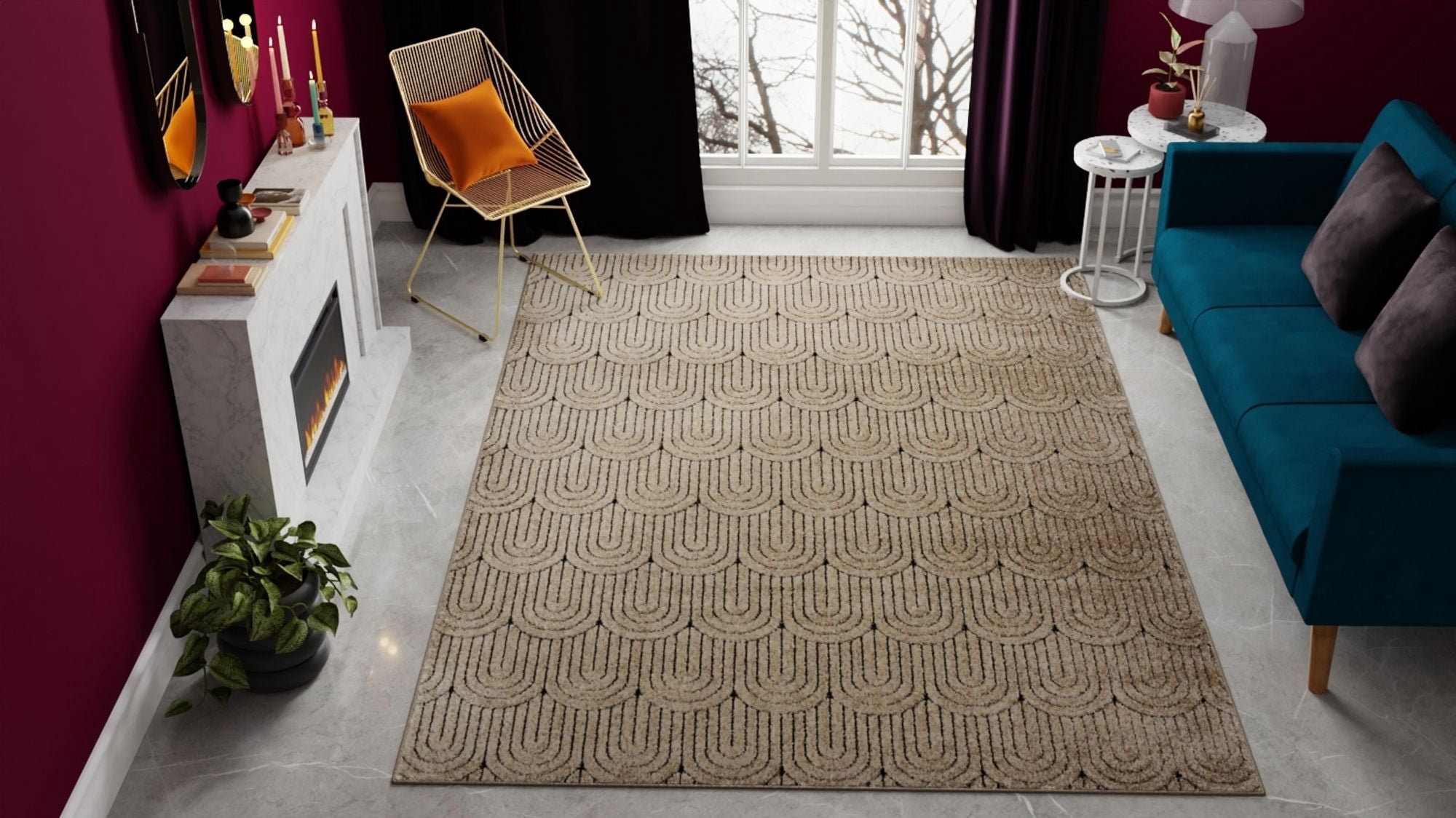 Rugs America Chanai CN40D Contemporary Geometric 5'0" X 7'0" Area Rug