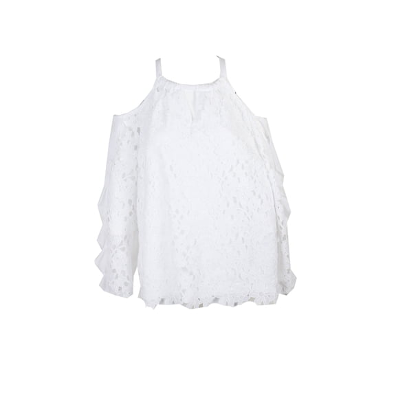 Inc International Concepts Bright White Cold-Shoulder Lace Top XL