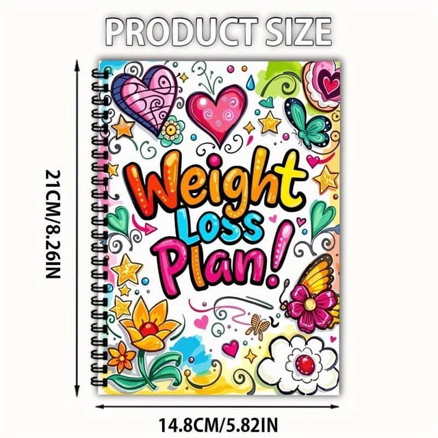 JASKFLY Planner 1 Count Fitness Weight Loss Planner Notebook for Tracking Workouts and Meal Goals,Tools/Office|Paper,Multicolor