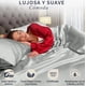 thumbnail image 2 of Juego De Sábanas Matrimonial De Satín Lujosas Modelo Plateado, 2 of 4