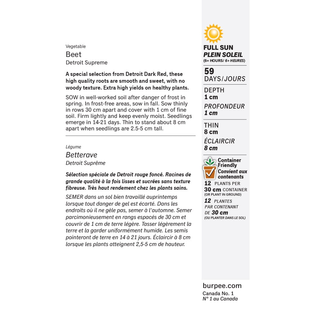 Burpee Detroit Supreme Beet
