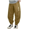 thumbnail image 2 of Juslio Boys Pants Loose Comfortable Mid Size Leg Tied Sports Army Green, 2 of 3