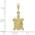 thumbnail image 4 of 10k Yellow Gold Solid Polished Open-Backed Sea Turtle Charm - 29.5mm, 4 of 6