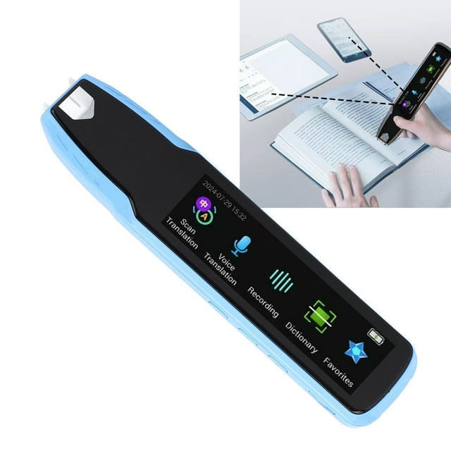 Reading Pen, Text to Speech Device for Dyslexia, Multi Language Translator Online and Offline Text Excerpt Translation Scanning for Students Teachers Travelers