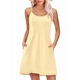 thumbnail image 2 of Summer Dresses for Women Adjustable Spaghetti Strap Beach Vacation Casual Cute Sundresses with Pockets Yellow S, 2 of 9