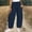 *Navy, variant on ClodeEU Women's High Waisted Baggy Cropped Pants,Casual Drawstring Elastic Waist Linen Trousers with Pockets Black,Women's Plus L