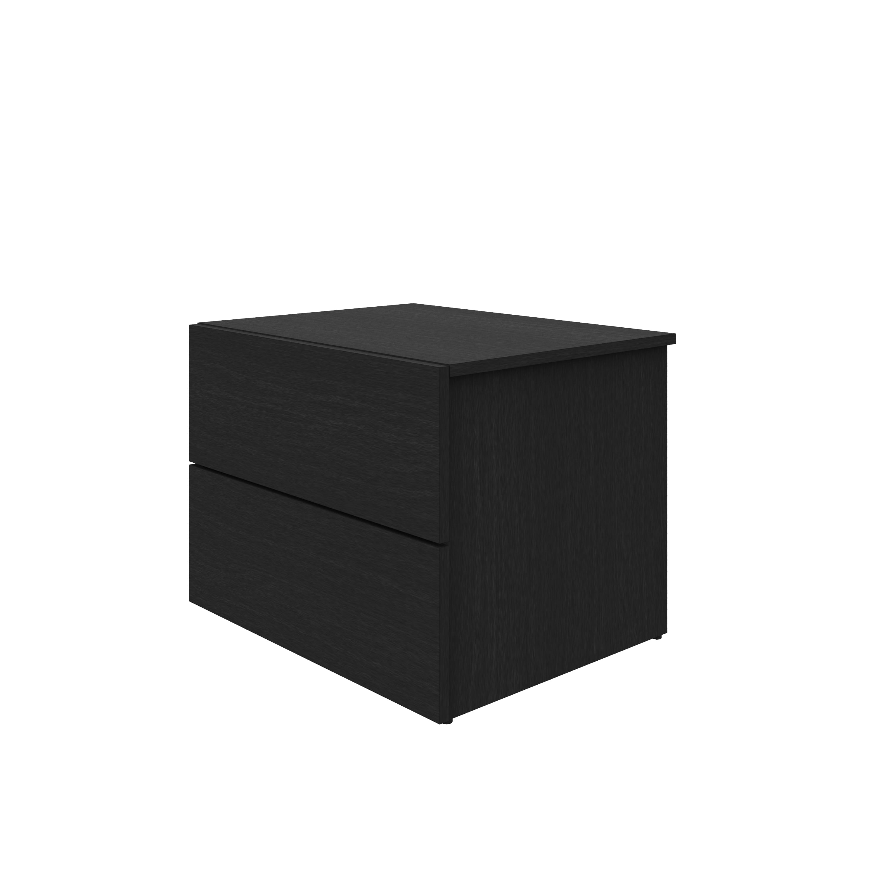Nexera James Modern 2 Drawer Nightstand, Black Oak