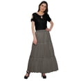 thumbnail image 3 of Moomaya Jupe Évasée avec Taille à Nouer Jupe Longue Imprimée Grande Taille Tenue d'Été, 3 of 6