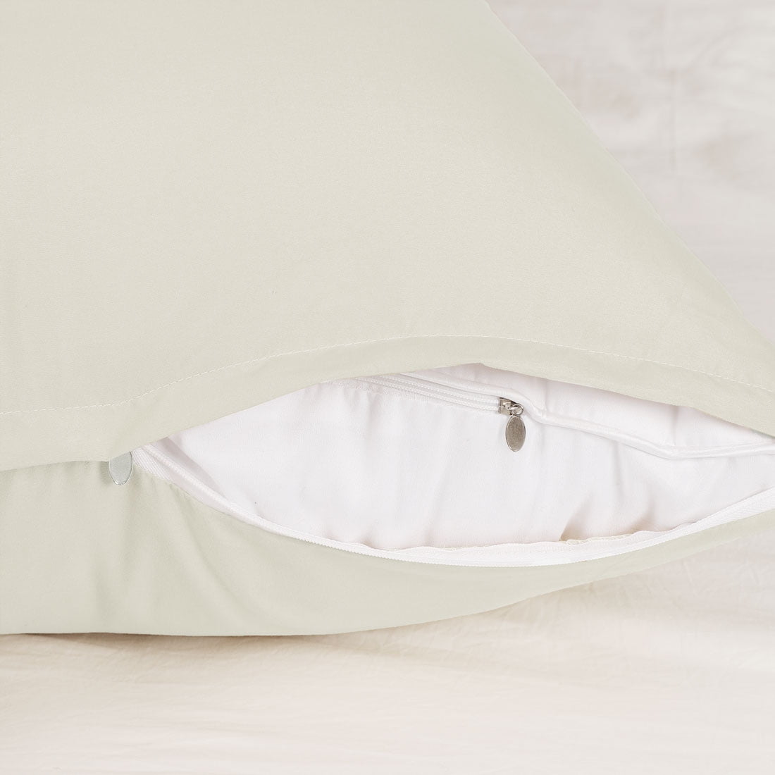 Unique Bargains Pillowcases Zippered Microfiber Body Pillow Cover Cream 20" x 60"