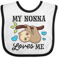 thumbnail image 3 of Inktastic My Nonna Loves Me with Sloth and Hearts Boys or Girls Baby Bib, 3 of 4