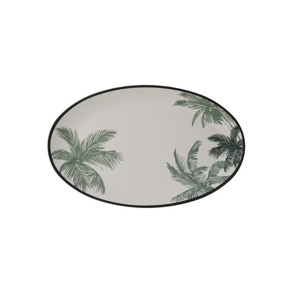 Hometrends Palm Bamboo Melamine Oval Platter 17.3 Inch