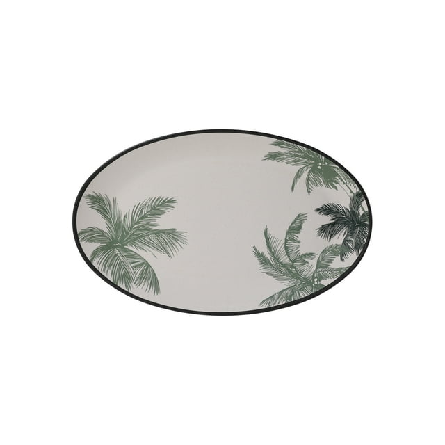 Hometrends Palm Bamboo Melamine Oval Platter 17.3 Inch
