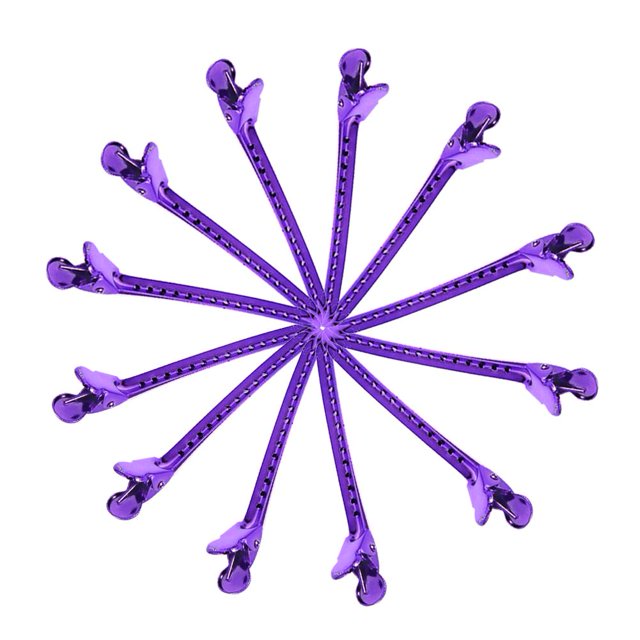 12 unids/set pinza para el cabello de salón abrazaderas de peluquería accesorios de herramientas de peinado (púrpura)