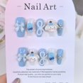 thumbnail image 3 of Pochacco-pegatinas de uñas postizas de dibujos animados, calcomanías de uñas Pochacco Kawaii, dulces y lindas, Cinnamoroll, manicura hecha a mano, regalo de parche de Ail, nuevo, 3 of 3