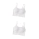 thumbnail image 2 of Minnieouse Señora Tank Crop Top Bra Lencería sexy Transpirable Cómoda Ropa interior sin costuras Bralette Color sólido Deportes finos Blanco 2Conjunto, 2 of 6