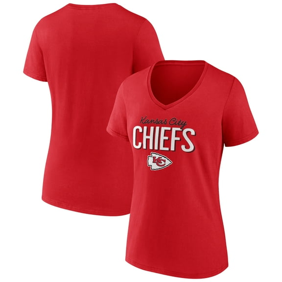 Women's Red Kansas City Chiefs Nostalgia V-Neck T-Shirt