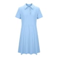 thumbnail image 6 of Jalioing Girls Short Sleeve Golf Dress Button Collared Plain Tennis Dresses Teens Girls School Uniform Dress with Pocket, 6 of 8
