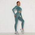 thumbnail image 1 of Conjunto de 2 piezas para mujer, ropa de gimnasio, Sujetador deportivo de Yoga sin costuras, Top corto, mallas de cintura alta, ropa deportiva para Fitness, trajes de entrenamiento para mujer, 1 of 5