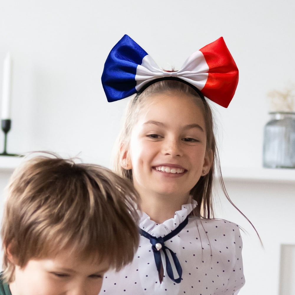 Diadema Patriótica De Rosas Para El 4 De Julio - Accesorio Rojo, Blanco Y Azul Para Fiestas