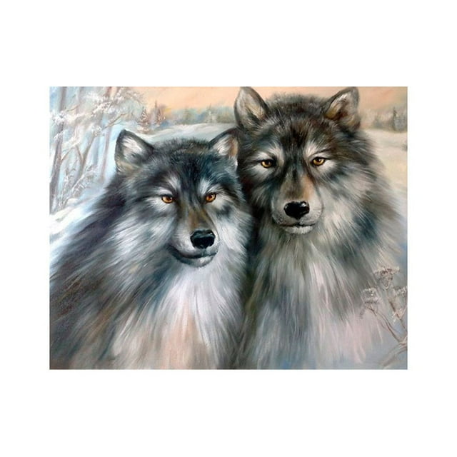 Homeholiday Peinture Diamant Animal 5D DIY Point de Croix Rond Résine Strass Broderie Broderie Image Décoration Maison Cadeau
