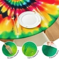thumbnail image 4 of Rainbow Tie Dye Mandala Pattern Round Fitted Tablecloth with Elastic Edge,Dining Table Cover Waterproof,Outdoor Round Tablecloth for Camping,Dining,Indoor and Outdoor, 4 of 7