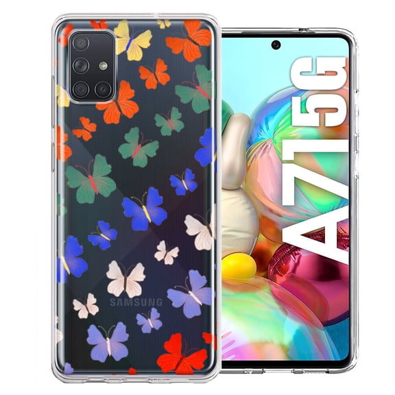 MUNDAZE For Samsung Galaxy A71 4G Colorful Butterflies Design Double Layer Phone Case Cover