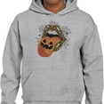 thumbnail image 2 of Pumpkin Lips Halloween Hoodie Sweatshirt Unisex Small Grey, 2 of 5