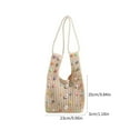 thumbnail image 3 of Contemporary Hollow Out Knitted Bucket Bag with Chain Beaded Handbag for Women, 3 of 21