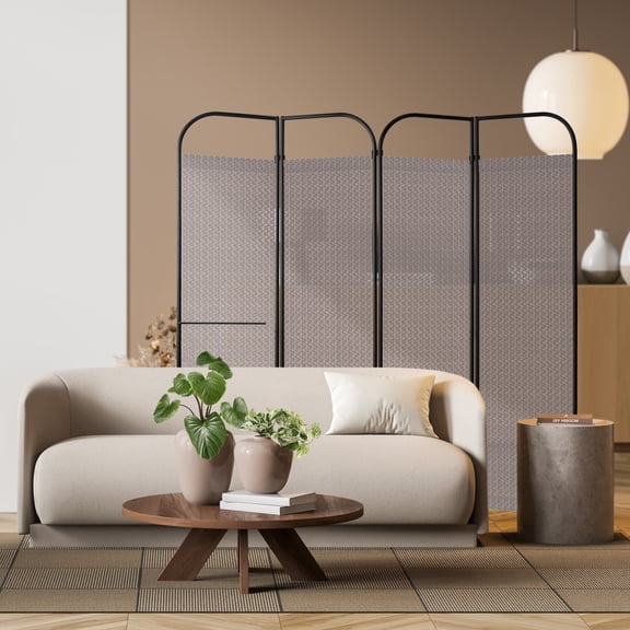 DECOLAB 4-Panel Room Divider, Freestanding Folding Room Partition Wall for Home, Office, 68"x71", Waltz