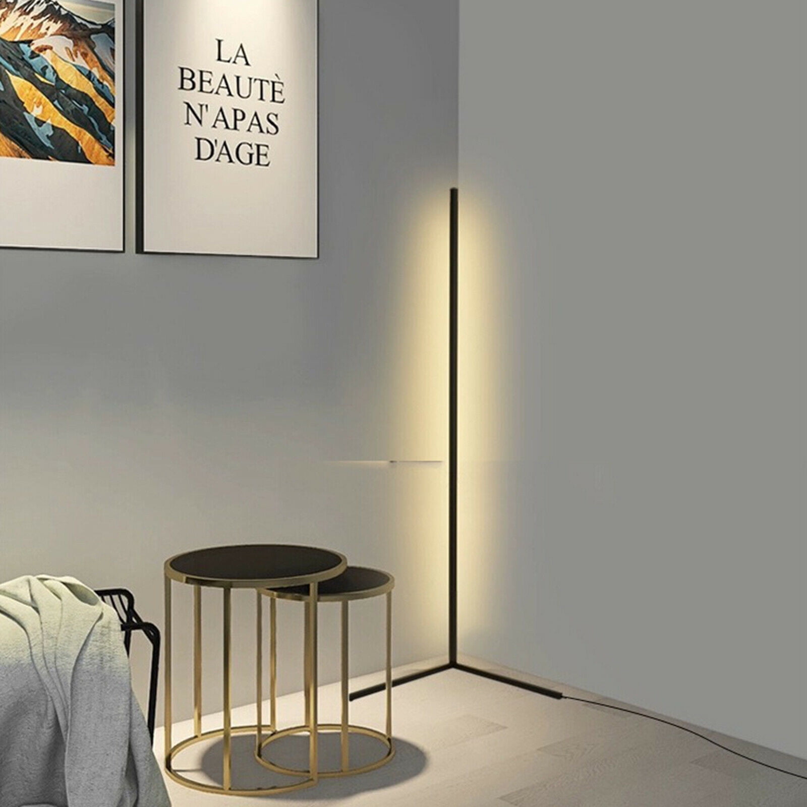 minimal floor lamp corner