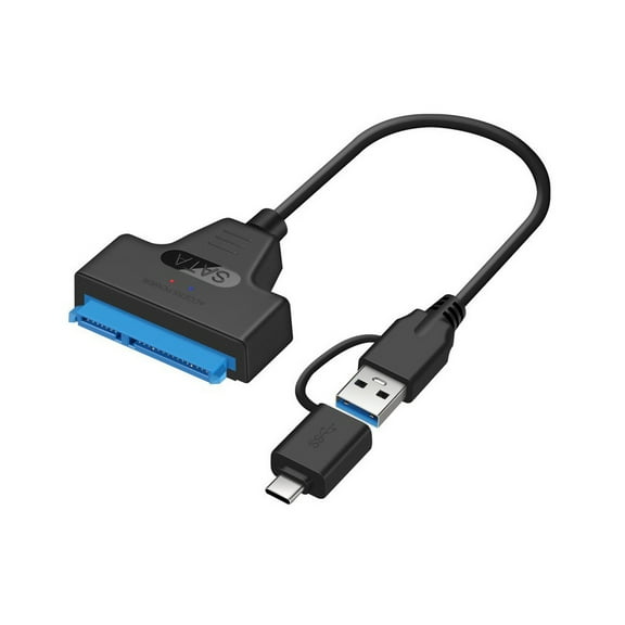axGear Type C & USB 3.0 Male to SATA 22 Pin 2.5 Inch Hard disk driver SSD Adapter Cable