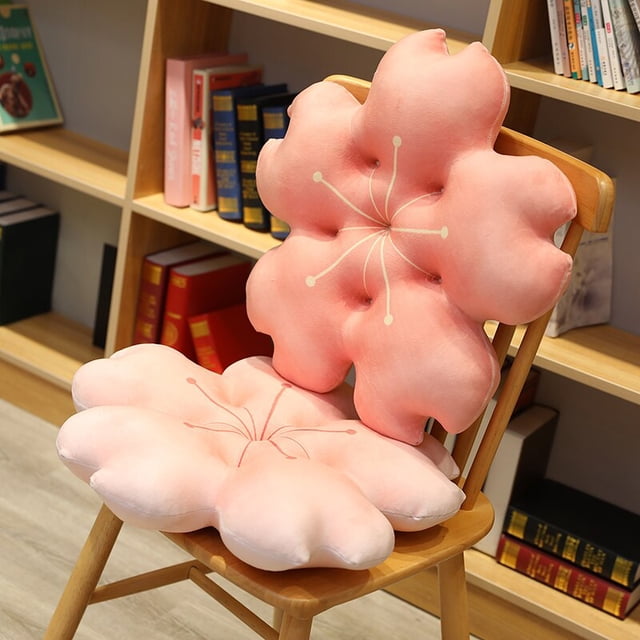 Kawaii Flowers Plush Pillow Soft Cherry Blossom Throw Cushion Photo Props heqiyong LED