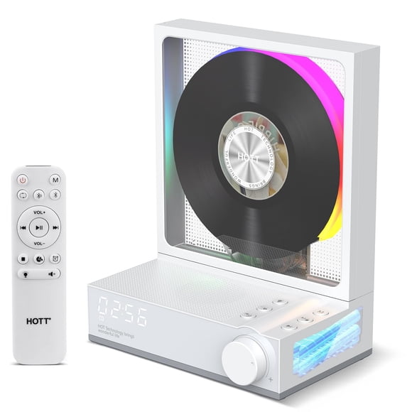 HOTT C229 Portable CD Player Bluetooth 5.3 CD Players for Home,Music Player with HiFi Speaker,Recheageable 4000mAh, Micro SD/AUX Desktop CD Players (
