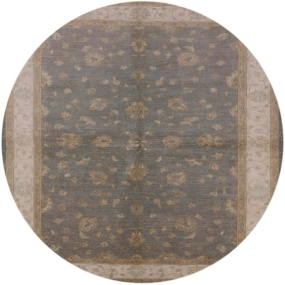 Ahgly Company Machine Washable Indoor Round Industrial Modern Puce Purple Area Rugs, 8' Round
