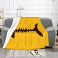 thumbnail image 2 of Orange Cartoon Fish Bone Throw Blanket, Soft Blanket Keeps Warm All Seasons, Lightweight Warm Blanket For Sofa Bed Sofa - 60"x50", 2 of 8