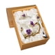 thumbnail image 5 of Taza de té de vidrio esmaltado, taza de café, taza decorativa para beber con forma de flor y mariposa Violeta, 5 of 9