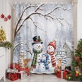 thumbnail image 6 of Small Stall Shower Curtain 36x72 Inch Narrow Half Size Christmas Snowman Bath Curtains Bathroom Decor, Xmas Deer Winter Pine Tree Branches Forest Waterproof Shower Curtain Set with Hooks 36 Inch, 6 of 8