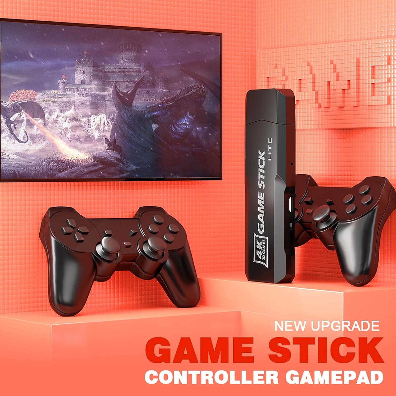 Consola De Videojuegos 3D X2 Plus 4K HD TV GameStick 2.4G Controlador Inal%c3%a1mbrico 128g Incorporado 41000 Juegos Retro Para N64 Psp Ps1 I.886657247