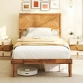thumbnail image 2 of Gymax Twin Size Bed Frame w/Headboard Wooden Slats Support 9'' Under-bed Storage Space, 2 of 10
