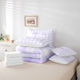 thumbnail image 6 of Manfei Purple Alphabet C Design 7-Piece Twin Bedding,Pixel Geometric Grid Bedding Comforter Set,Reversible, 6 of 7