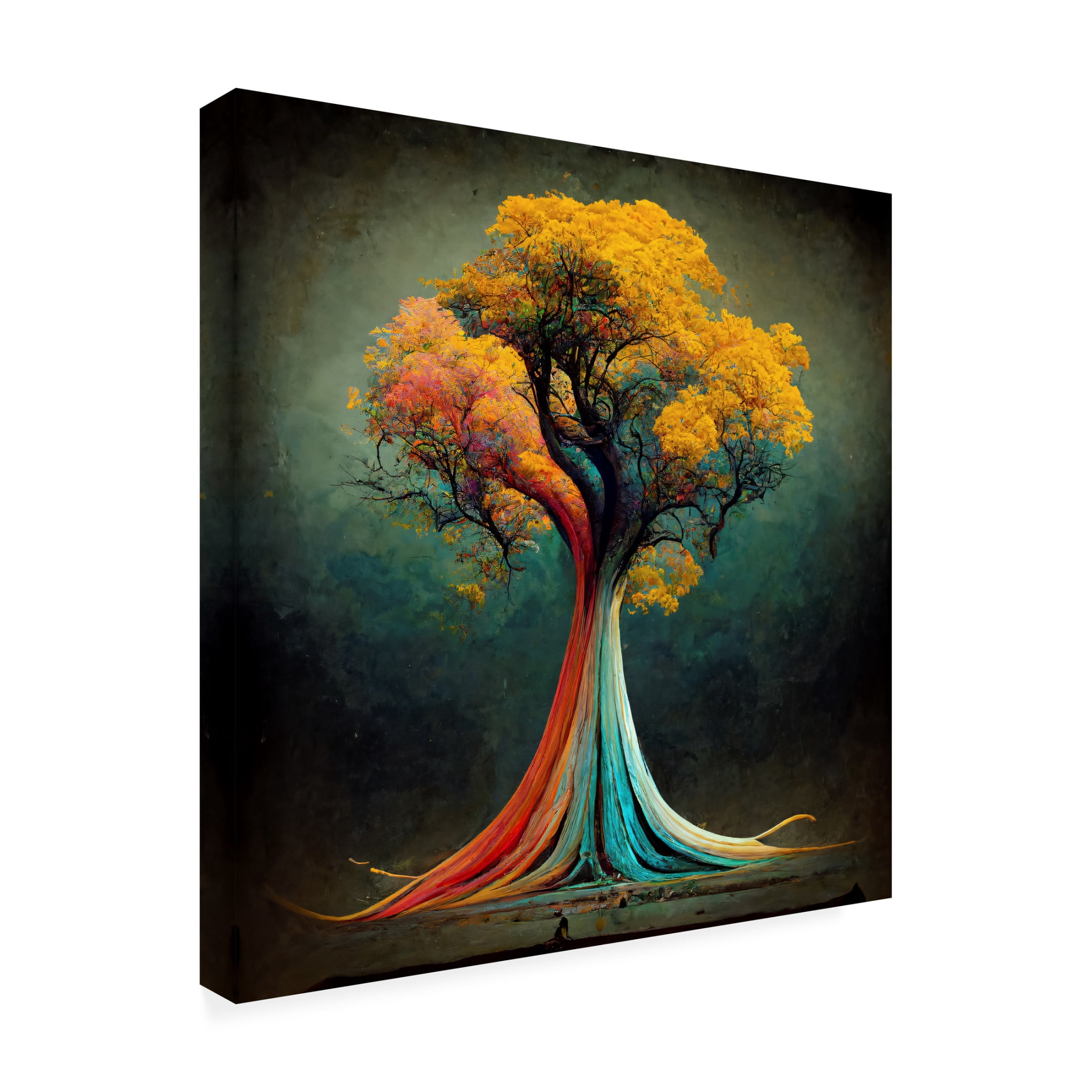 Canvas Wall Art - Ray Heere 'Tree Of Life 13' Wall Art for Living Room, Bedroom, or Office Décor by Trademark Fine Art - 35 x 35 Inches