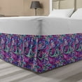 thumbnail image 1 of Navy and Blush Bed Skirt, Pattern Based on Traditional Elements Paisley Old Fashioned Floral, Elastic Bedskirt Dust Ruffle Wrap Around for Bedding Decor, 4 Sizes, Multicolor, by Ambesonne, 1 of 2