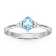 thumbnail image 2 of Birthstone Oval Ring with Shoulder Accents - Blue Topaz (December), 2 of 5