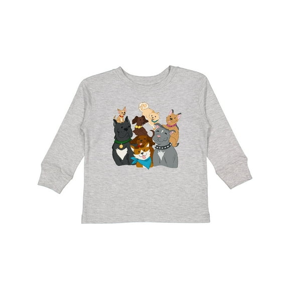 Inktastic Happy Dog Family Boys or Girls Long Sleeve Toddler T-Shirt