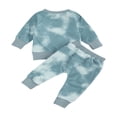 thumbnail image 2 of Baby Boy Girl Tie Dye Long Sleeve Pullover Sweatshirt Tops Drawstring Pants, 2 of 6