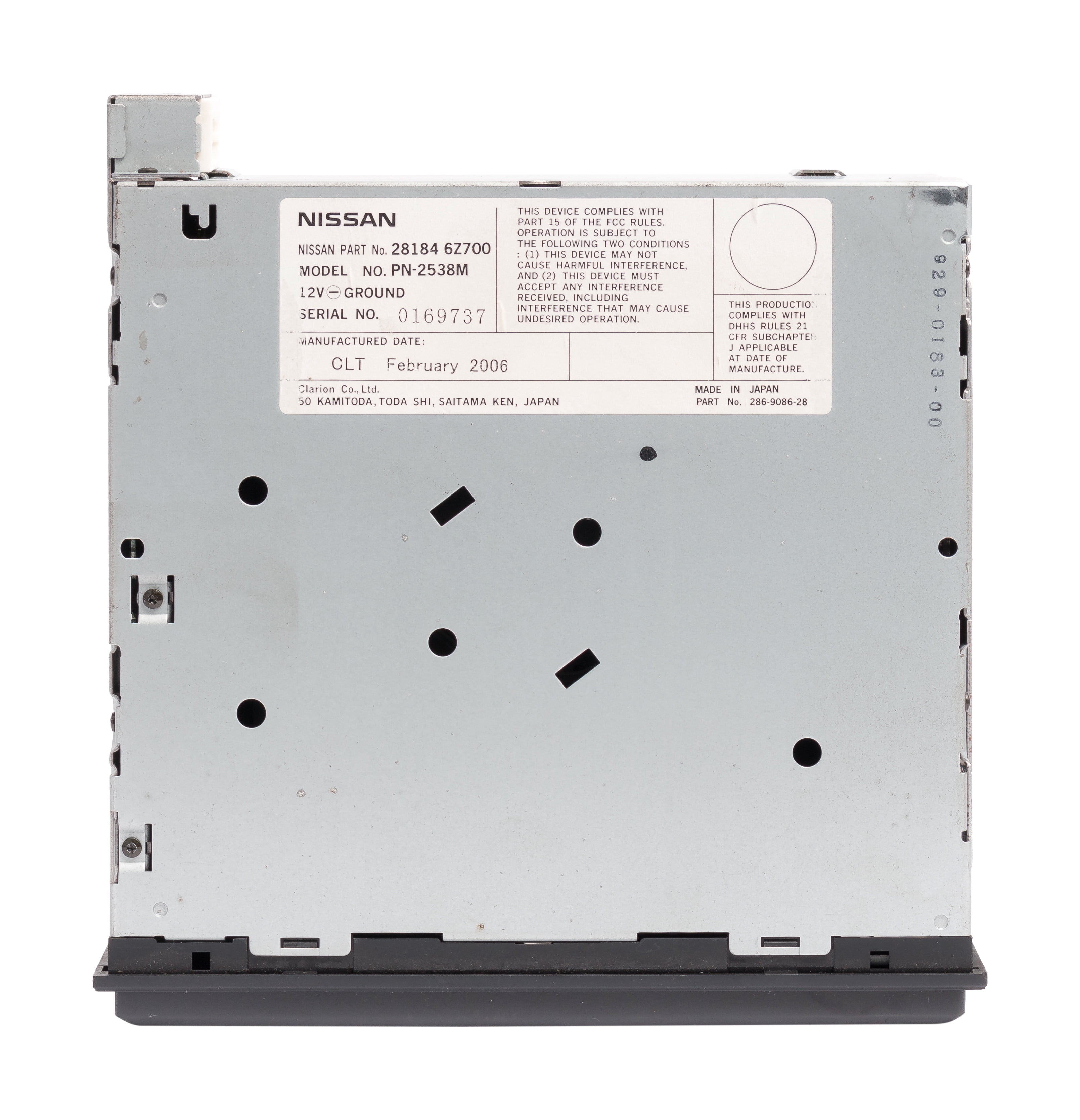 Restored 20042006 NIssan Sentra 6Disc DashMounted CD Changer System Part ID 281846Z700 (Refurbished)