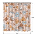 thumbnail image 5 of Brown Mushroom Flower Light Pattern Shower Curtain 72"x72" ,Bathroom Decorative Shower Curtains Set with 12 Hooks,Modern Waterproof Washable Shower Curtain, 5 of 6