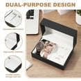 thumbnail image 3 of Estuche de viaje para relojes con organizador de joyas para hombres y mujeres, caja organizadora de joyas portátil de cuero PU de 2 compartimentos para 2 relojes, 1 collar, 1 anillo y 2 aretes, negro, 3 of 7