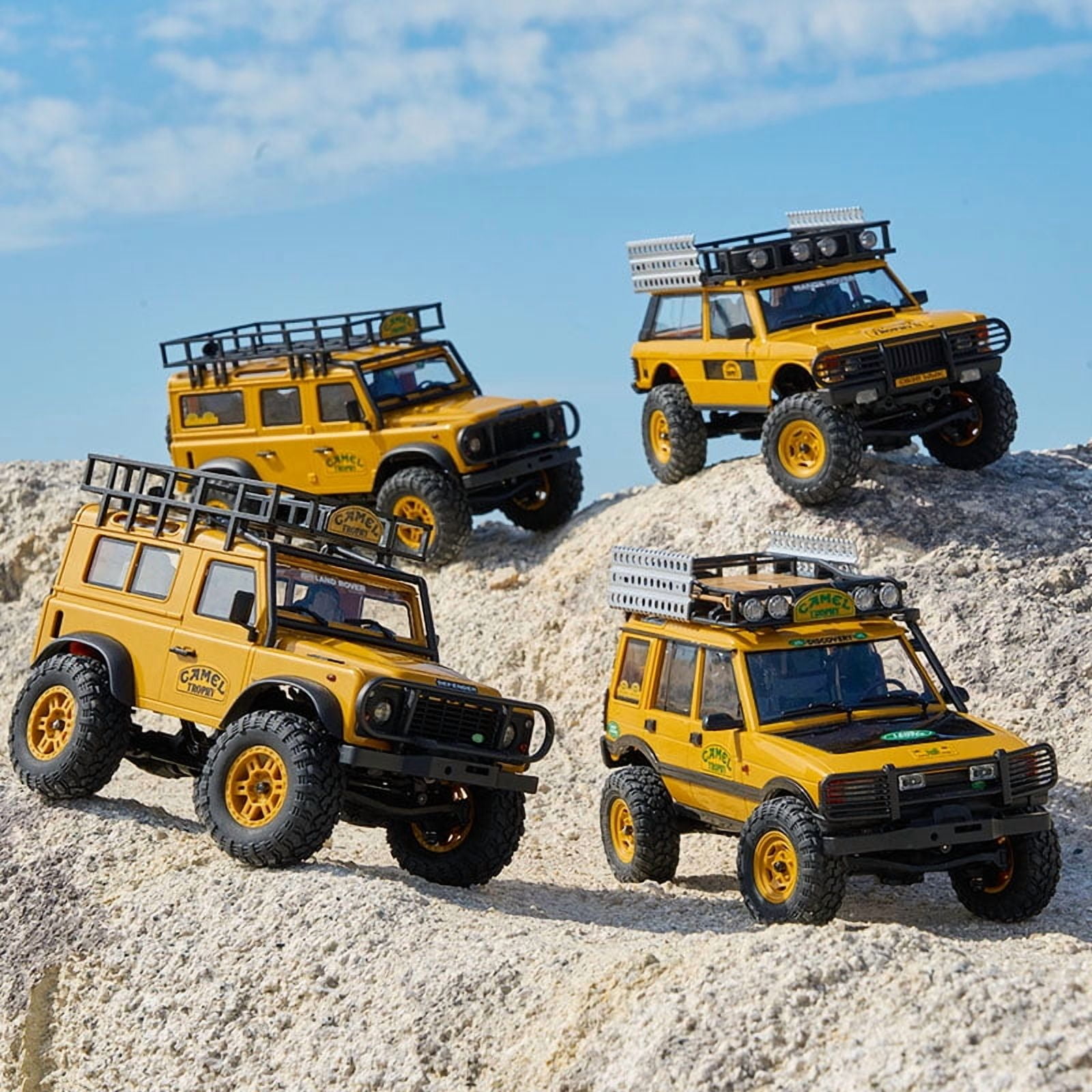 FCX24M FMS 1/24 RC Crawler, Land Rover Family, 2.4Ghz Off-Road RC Rock Crawler with Lighting Effects, Speed Switch and Accessory Packs, RC Cars for Adults (Range Rover)